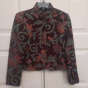 Vintage Petite M.D.L. Tapestry Button Up Brocade Jacket